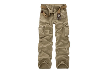 Calça Cargo Masculina com Vários Bolsos com Aba e Cinto 1