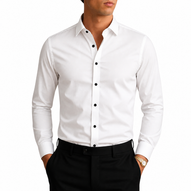 Camisa Masculina de Manga Comprida com Botões 1