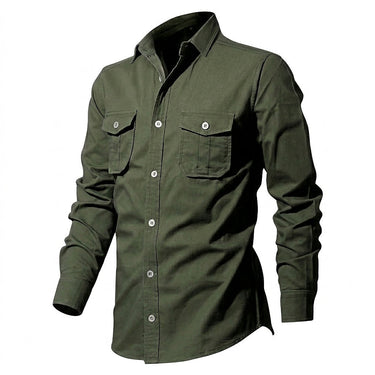 Camisa Masculina de Manga Comprida com Botões e Bolsos com Aba 3