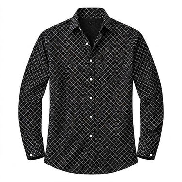 Camisa Masculina de Manga Comprida com Estampa Geométrica 1
