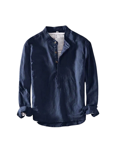 Camisa Masculina de Manga Longa com Gola Padre 1