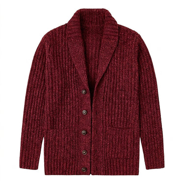 Cardigan Masculino de Tricô Canelado com Gola Xale 1