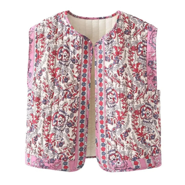 Colete Acolchoado com Estampa Floral Feminino 1