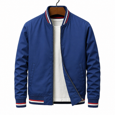Jaqueta Bomber Masculina com Acabamento em Ribana Listrada 1