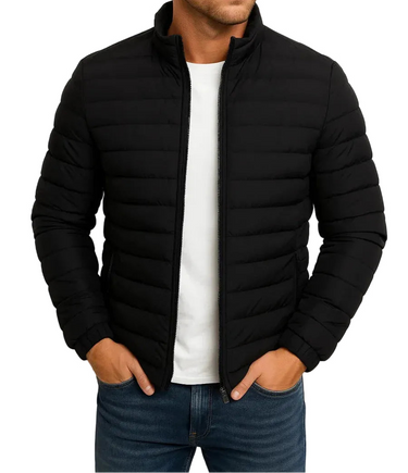 Jaqueta Puffer Masculina com Gola Alta e Fechamento em Zíper 1