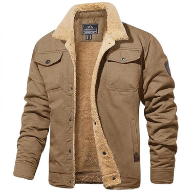 Jaqueta Utilitária Masculina com Forro de Fleece e Fechamento por Botões 1