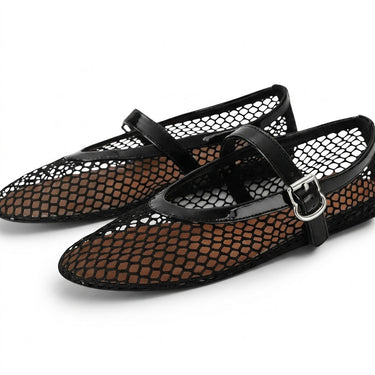 Sapatilhas Mary Jane de Mesh Femininas com Fivela 1