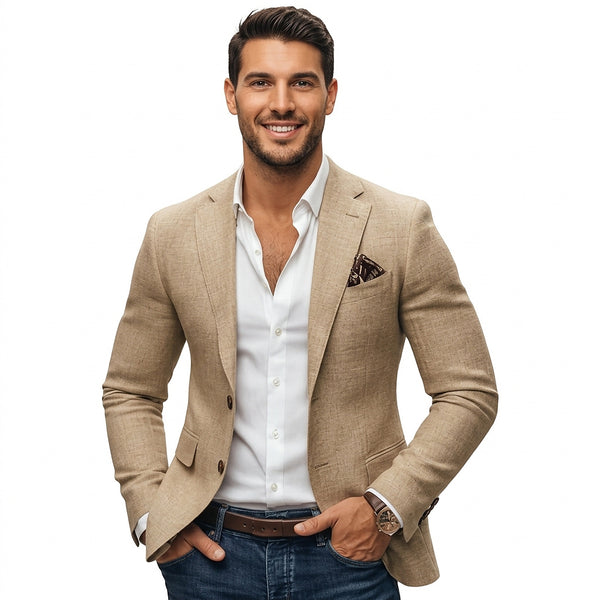 Blazer Masculino com Dois Botões e Bolsos Aplicados 1