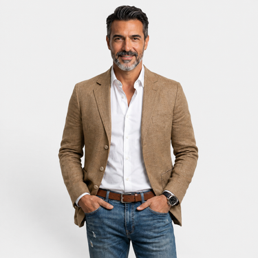 Blazer Masculino com Três Botões e Lapela Notch 4