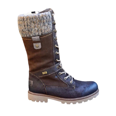 Botas Femininas de Cano Médio com Cadarço e Punhos de Tricô 3