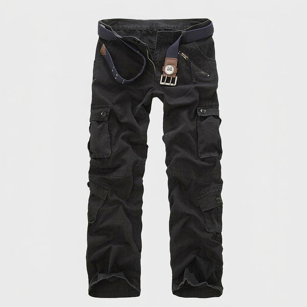 Calça Cargo Masculina com Vários Bolsos com Aba e Cinto 2