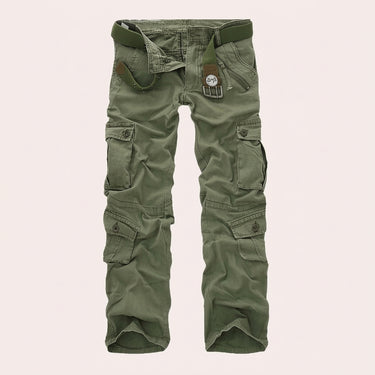 Calça Cargo Masculina com Vários Bolsos com Aba e Cinto 4