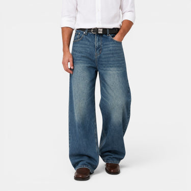 Calça Jeans Masculina Wide-Leg com Efeito Destruído 2