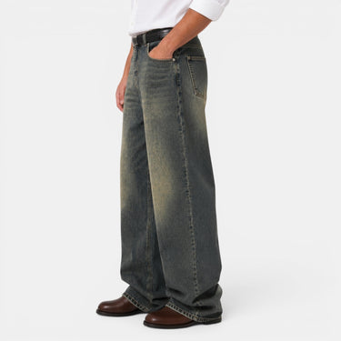 Calça Jeans Masculina Wide-Leg com Efeito Destruído 3