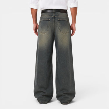 Calça Jeans Masculina Wide-Leg com Efeito Destruído 4