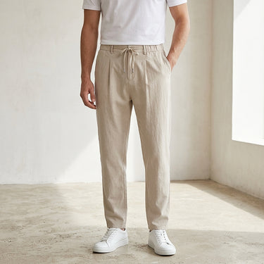 Calça Masculina com Pregas e Cintura com Cordão 4