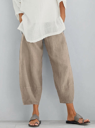 Calça Pantacourt Feminina de Perna Larga com Cintura Elástica 2