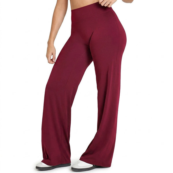 Calça Yoga Feminina de Cintura Alta e Perna Larga 1