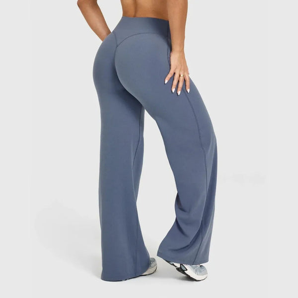Calça Yoga Feminina de Cintura Alta e Perna Larga 2