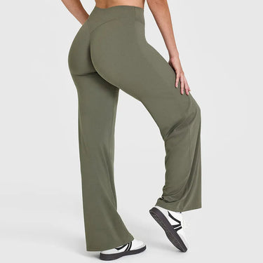 Calça Yoga Feminina de Cintura Alta e Perna Larga 4