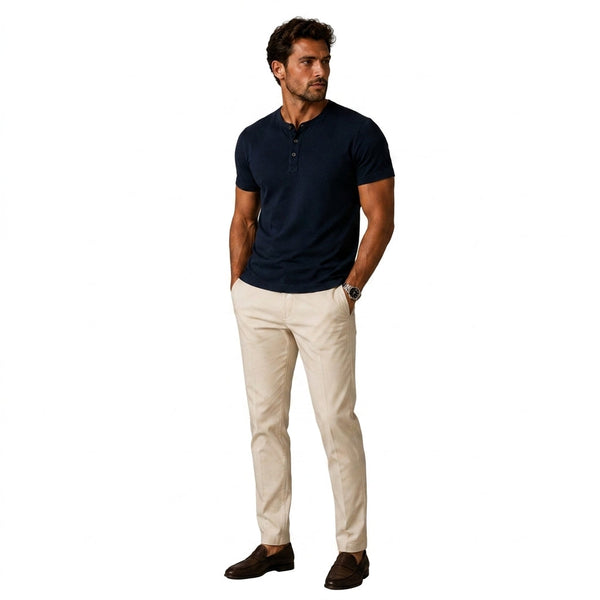 Camisa Henley Masculina com Carcela de Três Botões 2