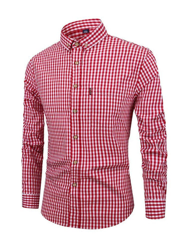 Camisa Masculina de Manga Comprida com Botões e Estampa Xadrez 2