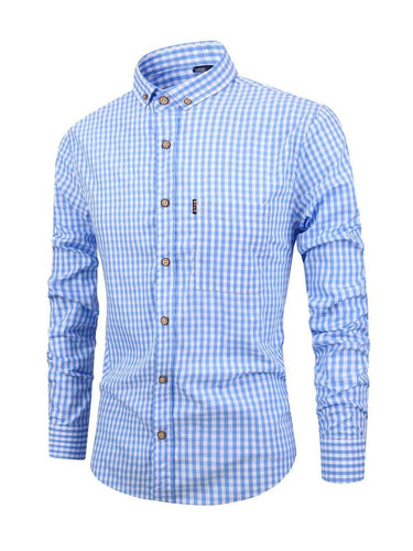 Camisa Masculina de Manga Comprida com Botões e Estampa Xadrez 3