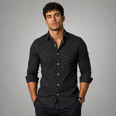 Camisa Masculina de Manga Comprida com Estampa Geométrica 2