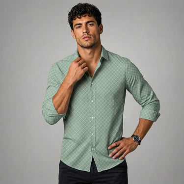 Camisa Masculina de Manga Comprida com Estampa Geométrica 4