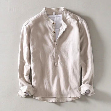 Camisa Masculina de Manga Longa com Gola Padre 3