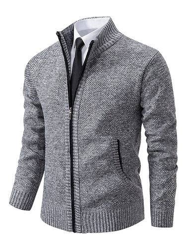 Cardigan de Tricô Masculino com Zíper e Gola Alta 3