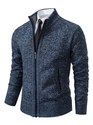 Cardigan de Tricô Masculino com Zíper e Gola Alta 4