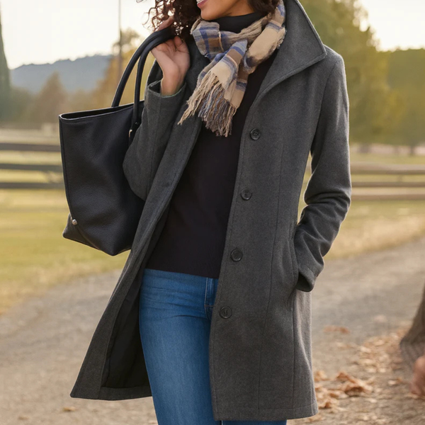 Casaco Feminino de Manga Longa com Botões Frontais 2