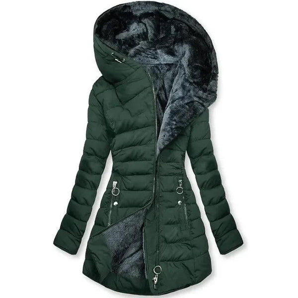 Casaco Puffer Acolchoado Feminino com Capuz e Bolsos com Zíper 1