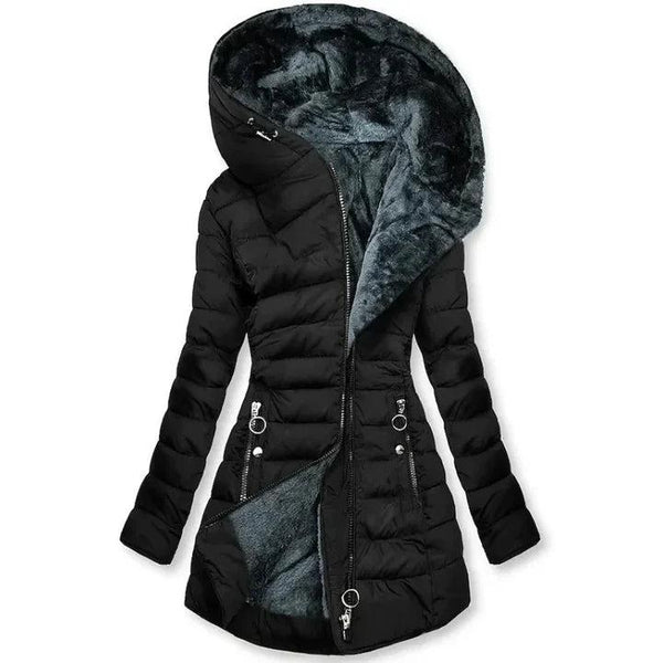 Casaco Puffer Acolchoado Feminino com Capuz e Bolsos com Zíper 2