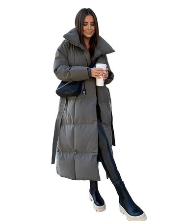 Casaco Puffer Longo Feminino com Capuz 3