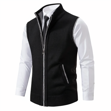 Colete Masculino de Tricô com Zíper e Gola Alta 4