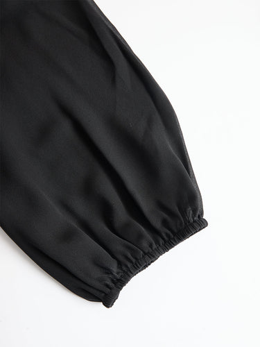 Conjunto Feminino de Blusa Transparente com Gola Alta e Calça Wide Leg 4