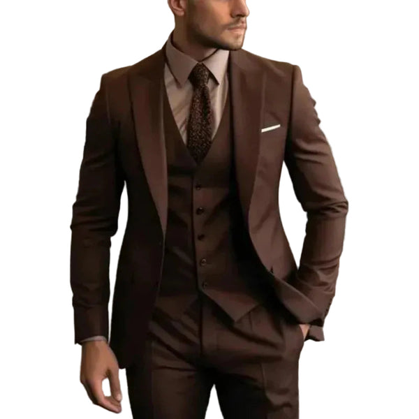 Conjunto de Terno Masculino de Três Peças com Blazer, Colete e Calça 2
