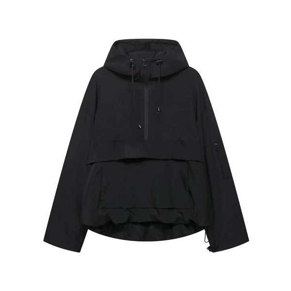Jaqueta Anorak Feminina com Capuz e Meio Zíper 1