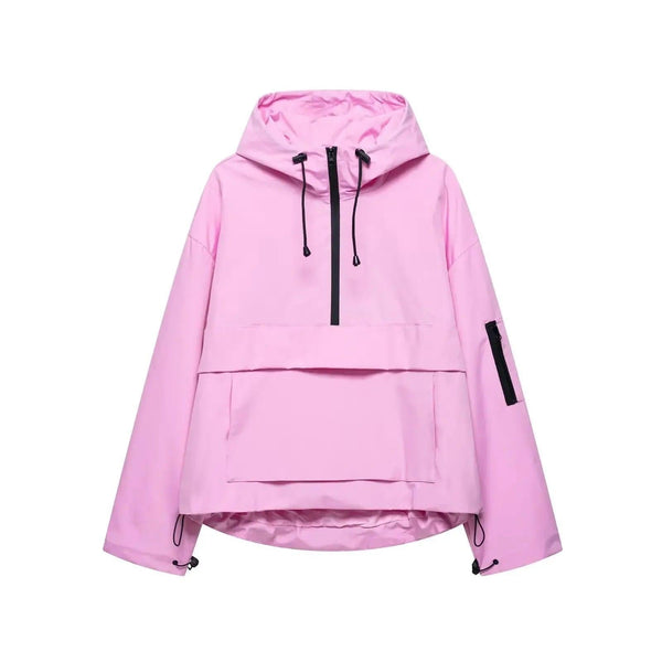 Jaqueta Anorak Feminina com Capuz e Meio Zíper 2