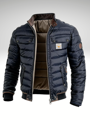 Jaqueta Bomber Masculina Acolchoada com Bolsos com Aba 2