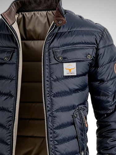 Jaqueta Bomber Masculina Acolchoada com Bolsos com Aba 4