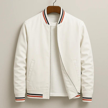 Jaqueta Bomber Masculina com Acabamento em Ribana Listrada 2