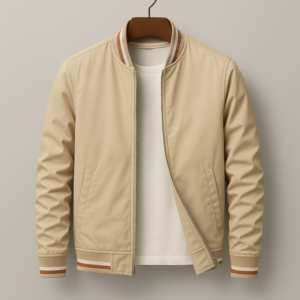 Jaqueta Bomber Masculina com Acabamento em Ribana Listrada 2