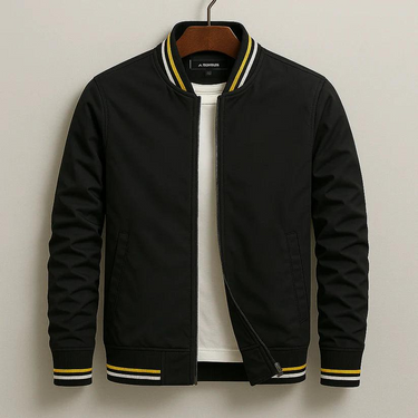 Jaqueta Bomber Masculina com Acabamento em Ribana Listrada 3
