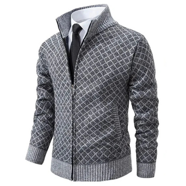 Jaqueta Masculina de Tricô com Zíper e Gola Alta 2
