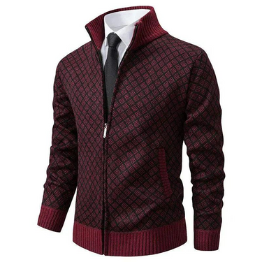 Jaqueta Masculina de Tricô com Zíper e Gola Alta 4