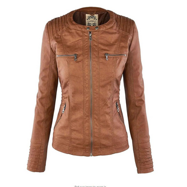Jaqueta Moto Feminina com Capuz e Zíper Frontal 2