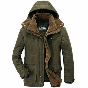 Jaqueta Parka Masculina com Capuz, Zíper e Botões 3